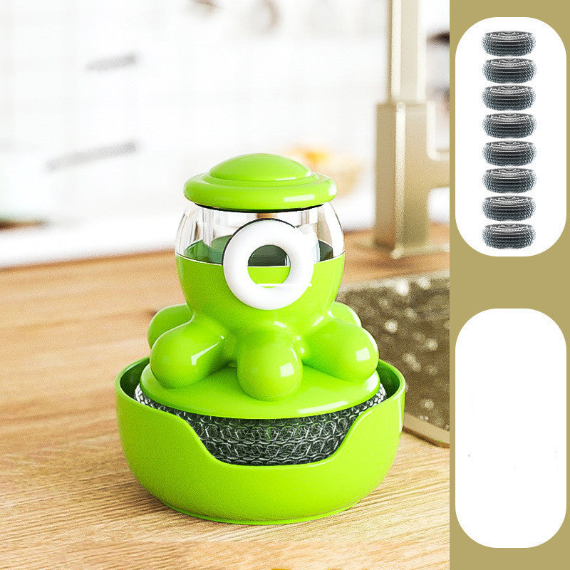 OctoClean Pro - Revolutionary Octopus Pot Brush with Self-Dispensing Detergent Compartment