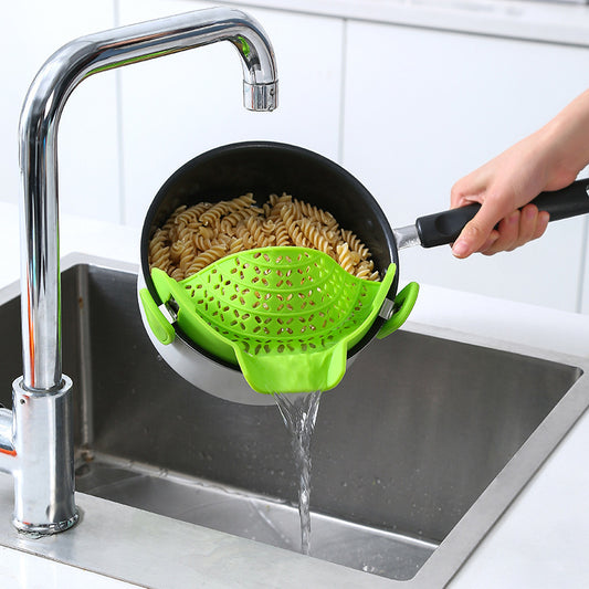 Silicone Pot Side Drain Stopper - Collapsible & Heat-Resistant Strainer for Easy Draining