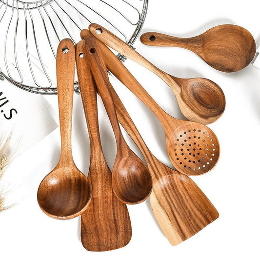 Teak Wood Kitchen Utensil Variety Pack: Elevate Your Culinary Experience