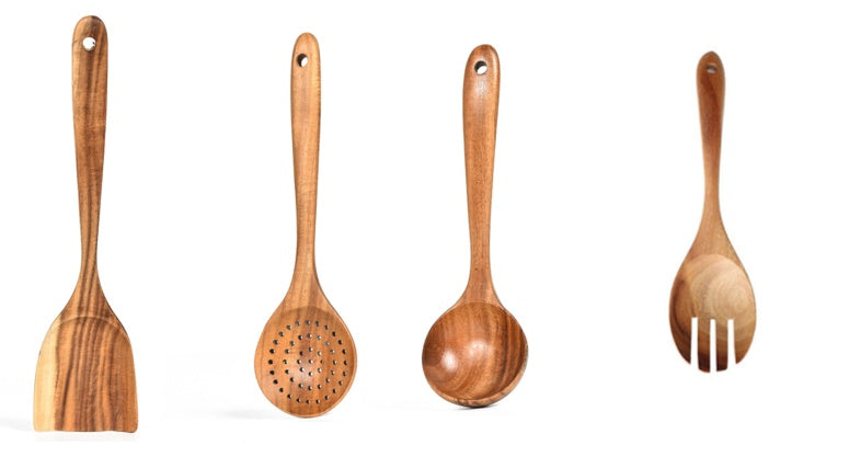 Teak Wood Kitchen Utensil Variety Pack: Elevate Your Culinary Experience