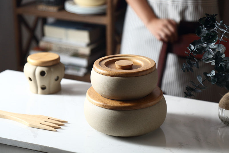 Elegant Pottery Grain & Food Storage Jars: A Rustic Charm for Your Kitchen