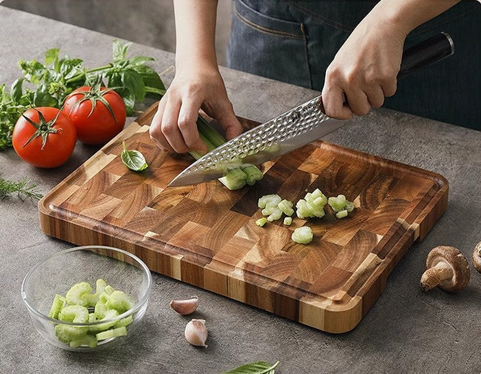 Lipin Wooden Cutting Board - Seamless Spliged Acacia Mangium Masterpiece for Effortless Food Prep