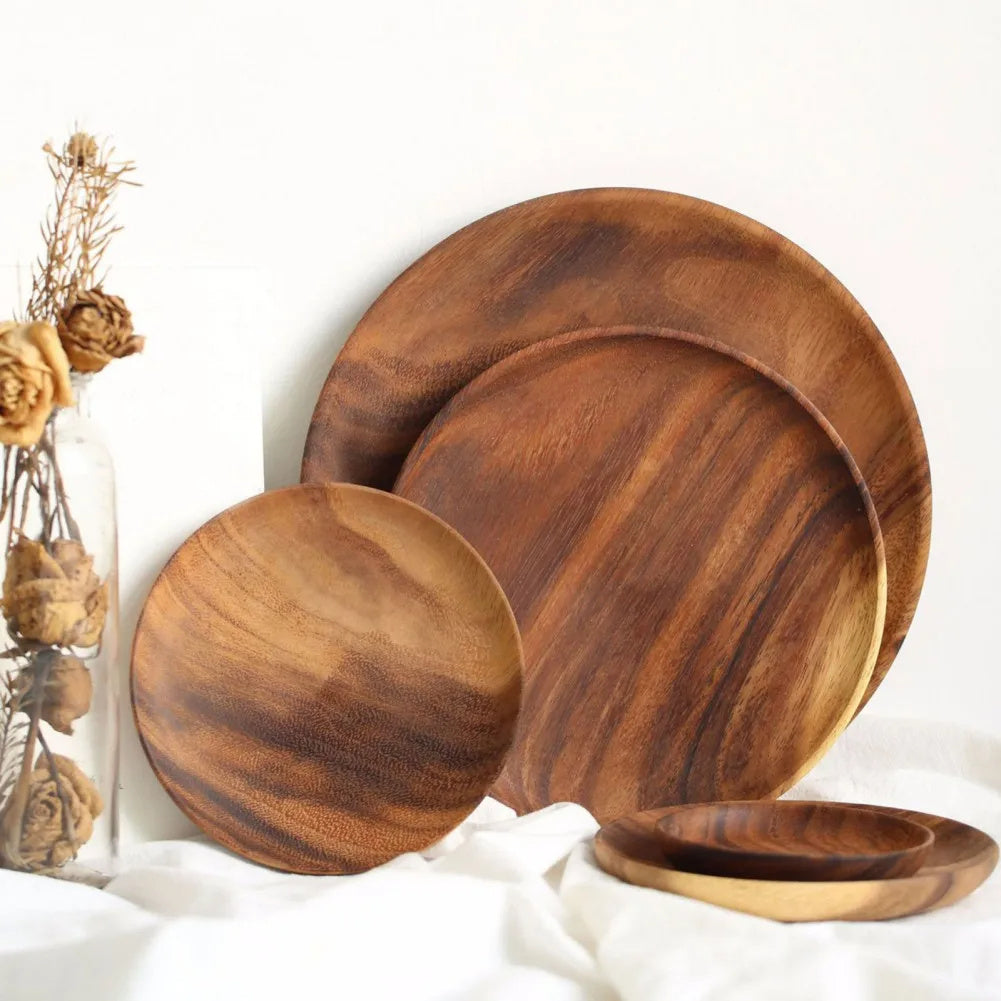 Modern & Elegant Wooden Mango Acacia Serving Plates for Kitchen and Dining