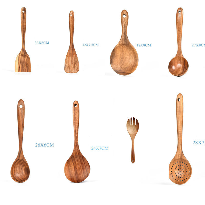 Teak Wood Kitchen Utensil Variety Pack: Elevate Your Culinary Experience