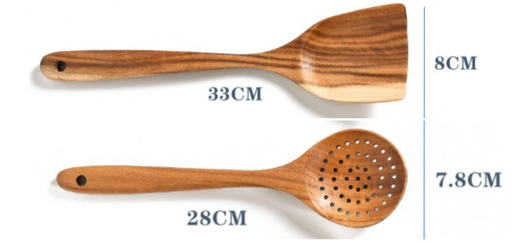 Teak Wood Kitchen Utensil Variety Pack: Elevate Your Culinary Experience