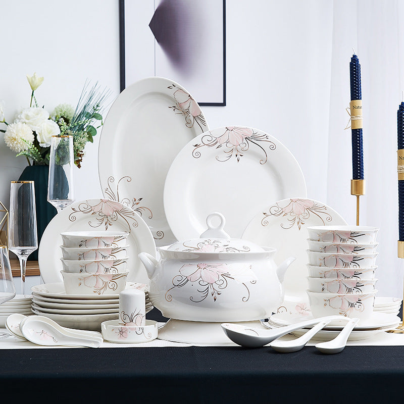 Elegant Chinese Porcelain Ceramic Set - A Timeless Collection for Your Dining Experience