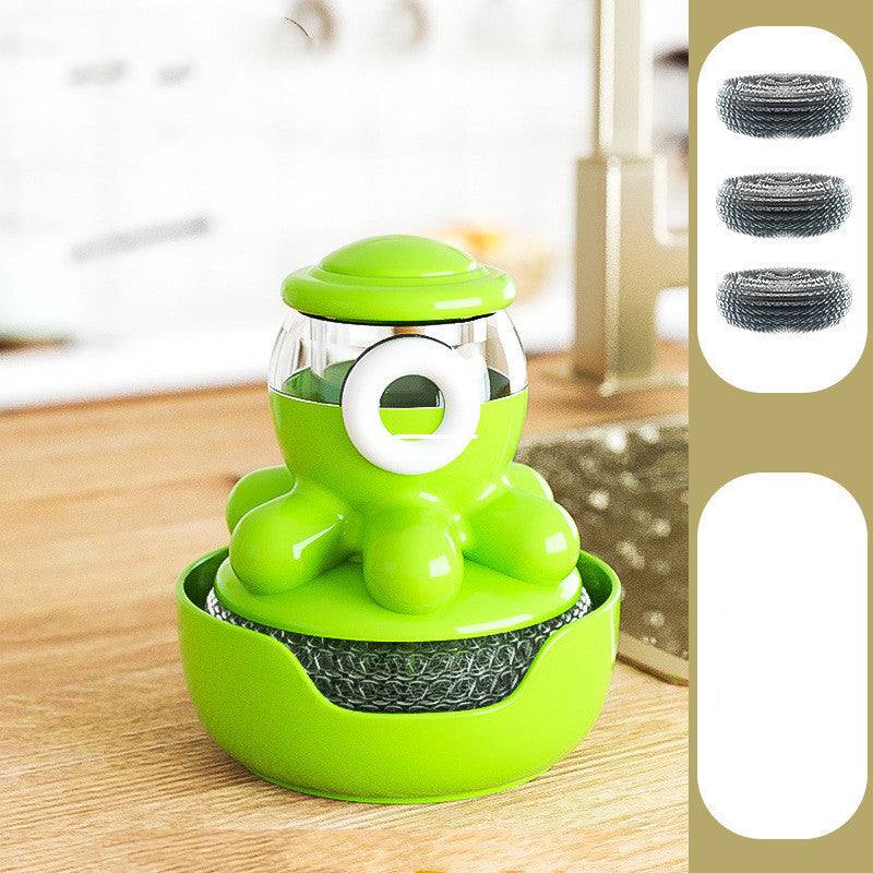 OctoClean Pro - Revolutionary Octopus Pot Brush with Self-Dispensing Detergent Compartment