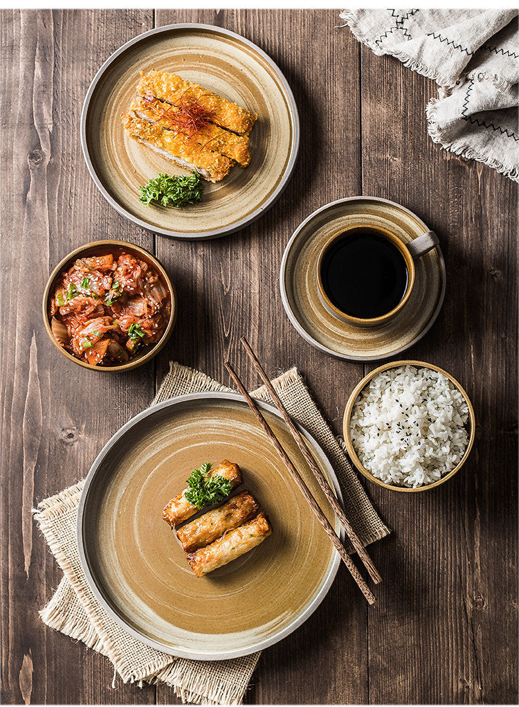 Japanese Style Retro Ceramic Tableware - Perfect for Serving & Decorating