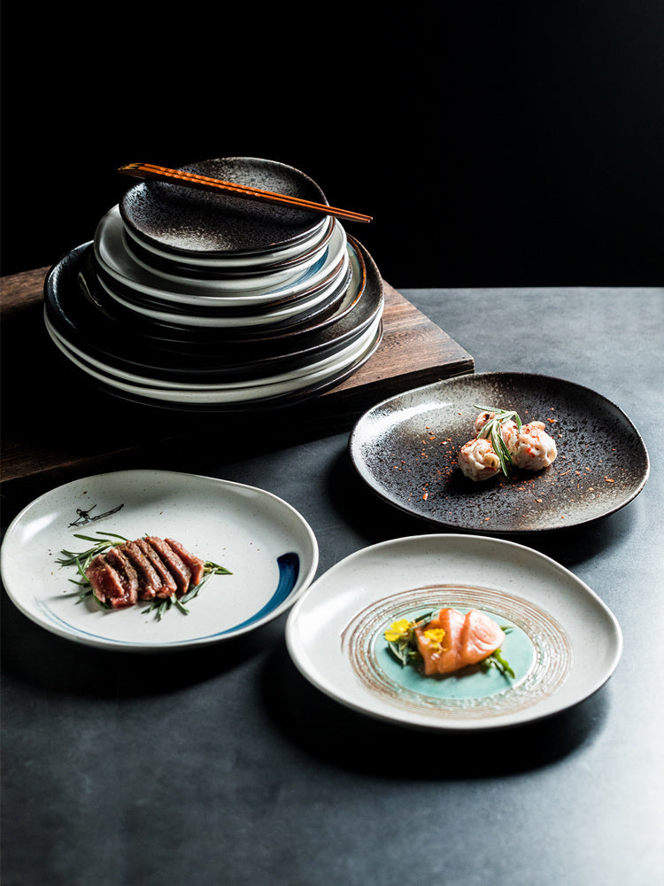 Irregular Shaped Ceramic Plates - Handcrafted Artisanal Dishes for a Unique Dining Experience