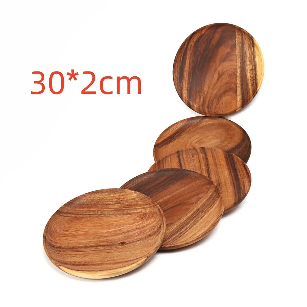 Modern & Elegant Wooden Mango Acacia Serving Plates for Kitchen and Dining