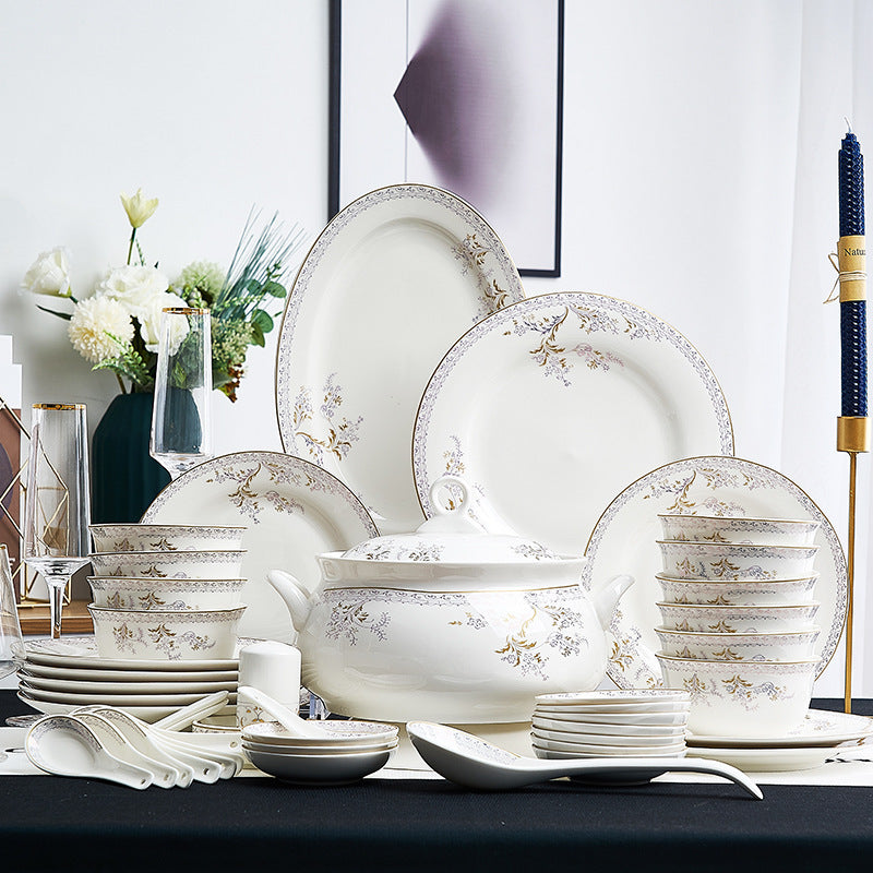 Elegant Chinese Porcelain Ceramic Set - A Timeless Collection for Your Dining Experience