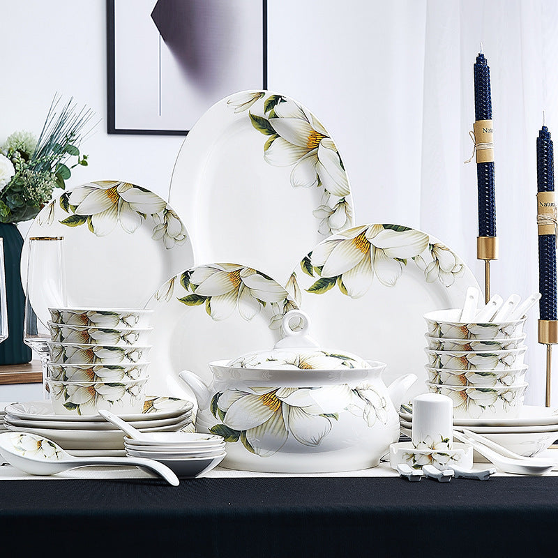 Elegant Chinese Porcelain Ceramic Set - A Timeless Collection for Your Dining Experience