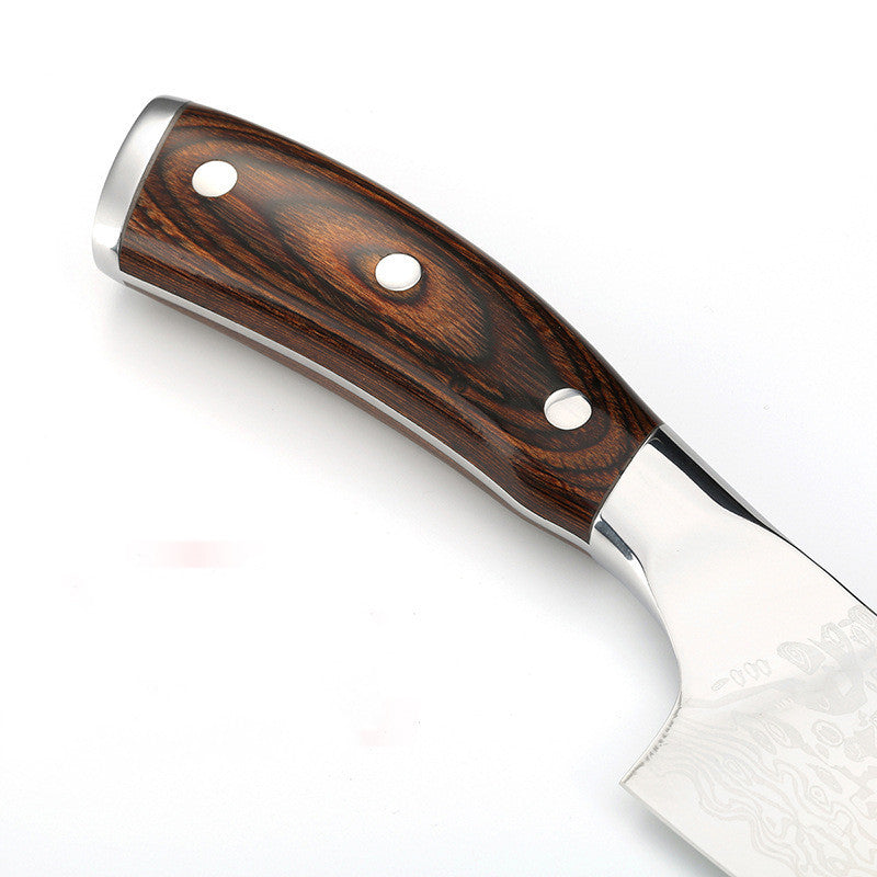 Damascus Leather Stainless Steel Kitchen Knife