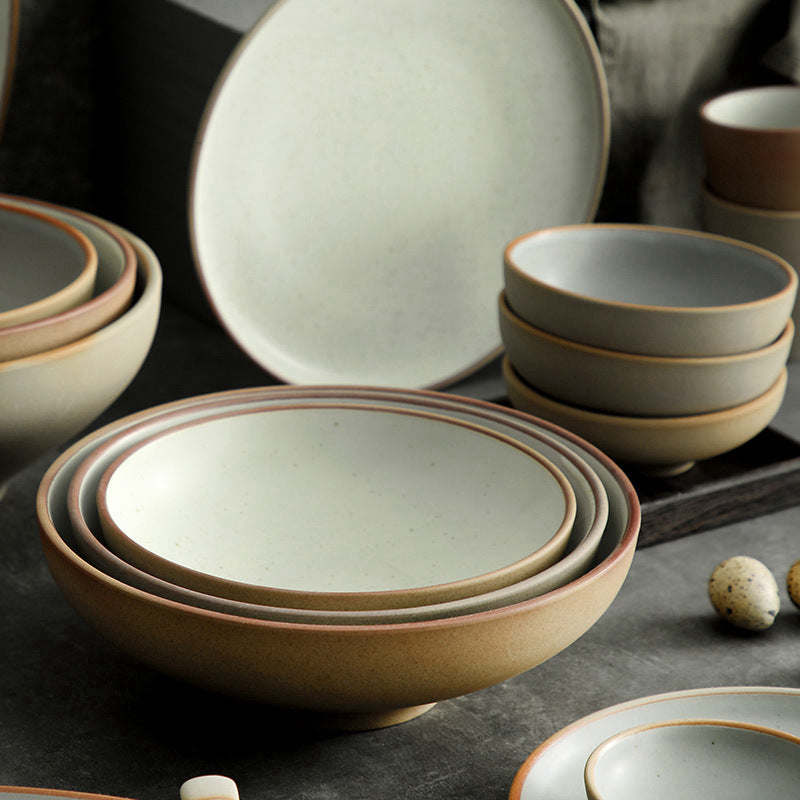 Ceramic Tableware - Fashion & Simplicity: Elegant Dinnerware Set for One or Two People in Wax White or Wax Blue