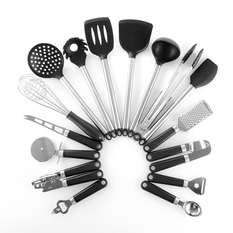 15-Piece Kitchen Utensil Set: Professional-Grade Stainless Steel & Silicone Kitchen Gadgets for Cooking, Baking, & More