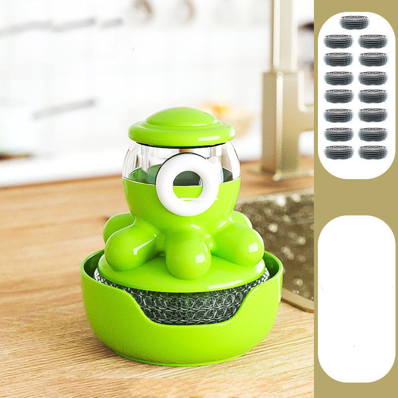 OctoClean Pro - Revolutionary Octopus Pot Brush with Self-Dispensing Detergent Compartment