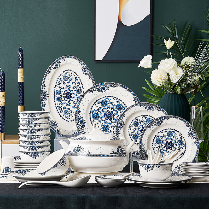 Elegant Chinese Porcelain Ceramic Set - A Timeless Collection for Your Dining Experience