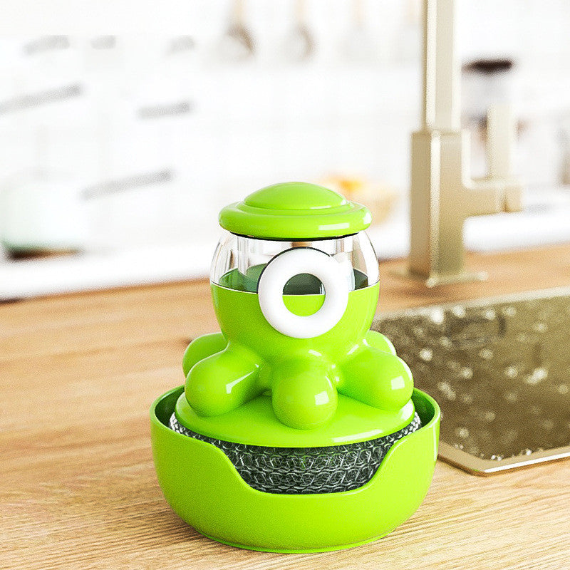 OctoClean Pro - Revolutionary Octopus Pot Brush with Self-Dispensing Detergent Compartment